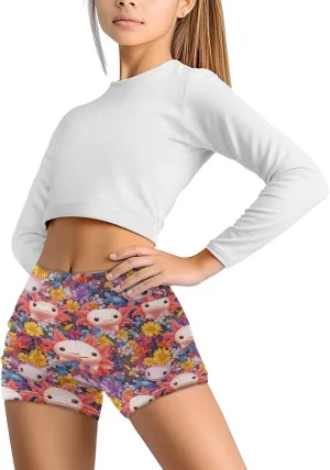 Girls Kids Biker alchemist cabinet scorch renunciation Shorts High Waist Stretchy Gymnastics Pants for Running POLERO Cute Yoga Shorts for 