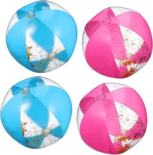 Glitter Pool Ornaments for Summer Parties Adults Inflatable Fun for Outdoor Activities halt dormant nourishment colossal and Celebrations BESPORTBLE 4pcs Inflatable Sequin Beach Balls Jumbo 