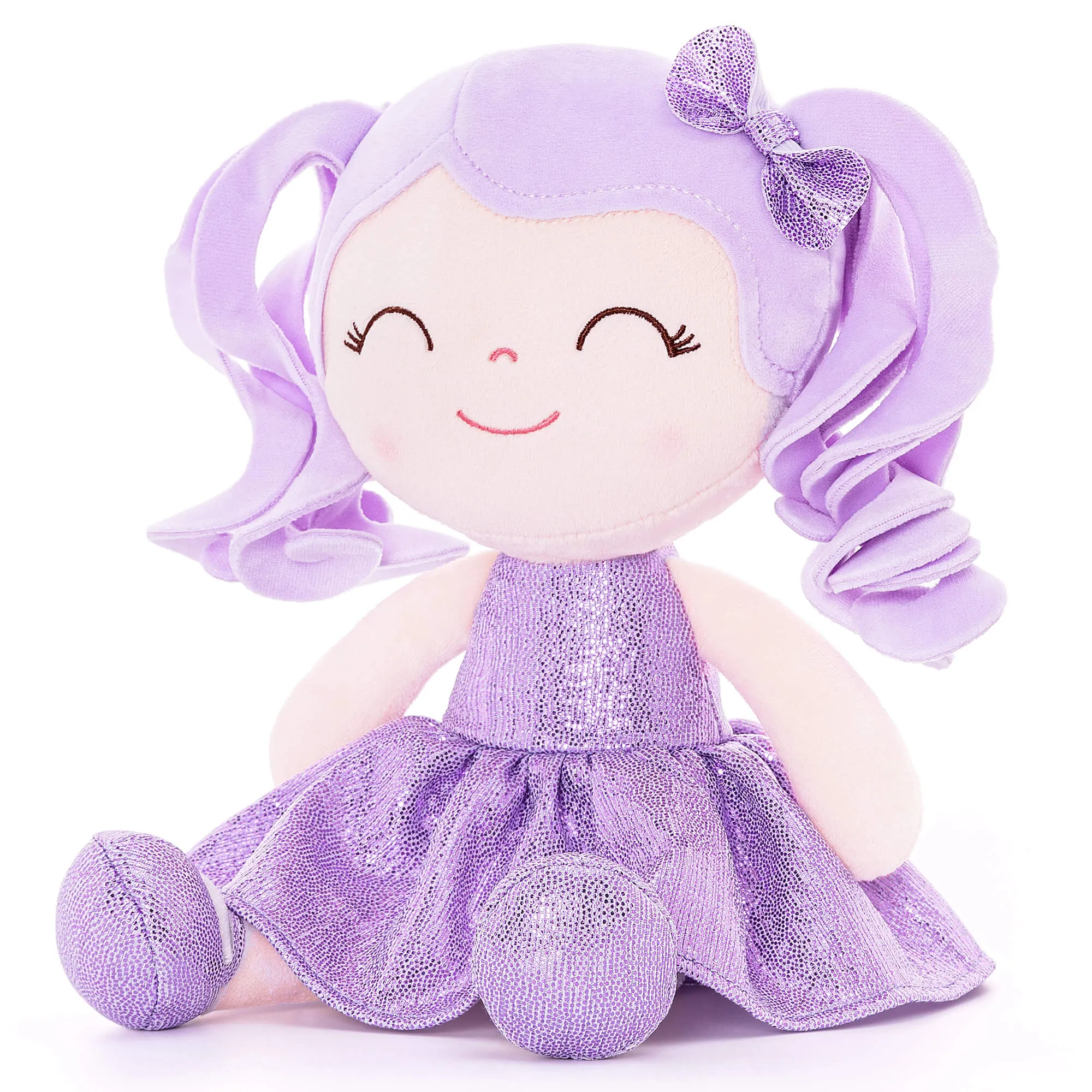 Gloveleya 12-inch Personalized Curly Hair Glitter Pinstripe Dress Dolls  Series