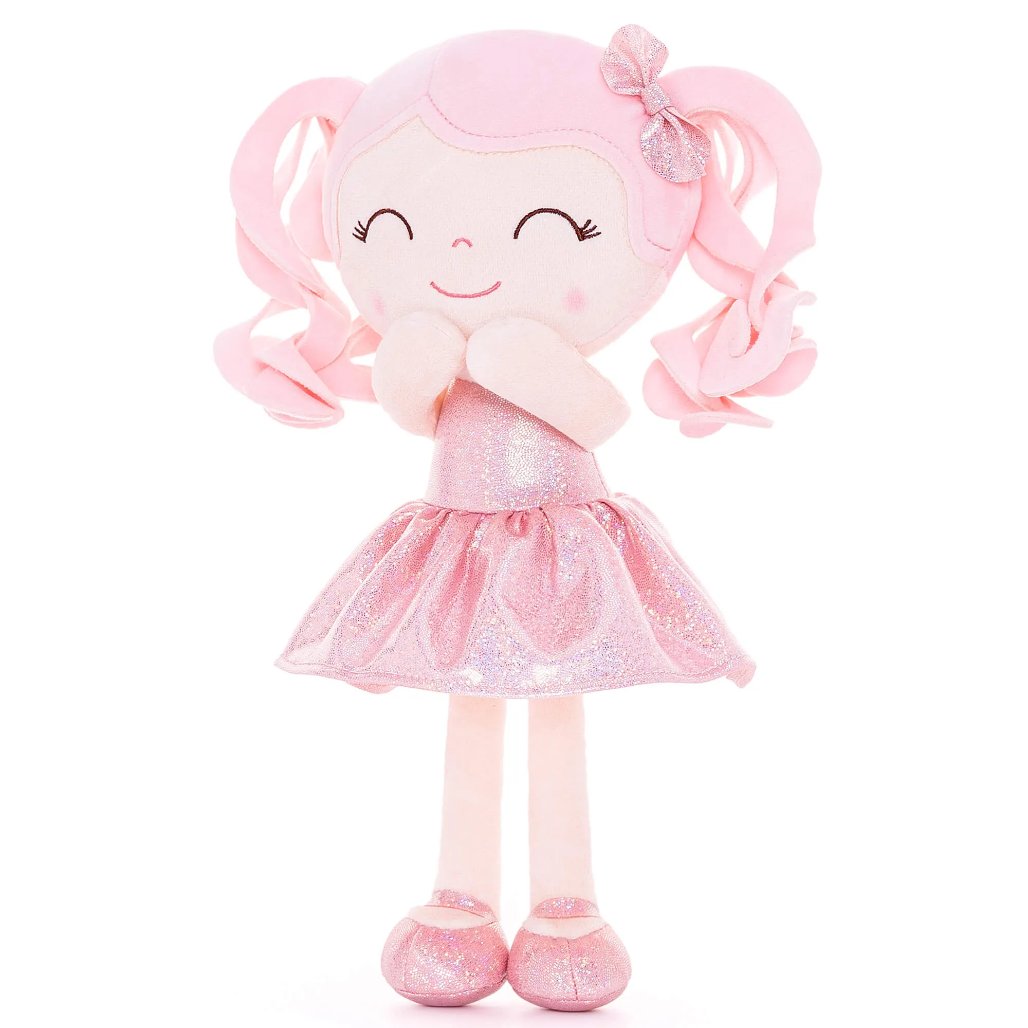 Gloveleya 12-inch Personalized Curly Hair Glitter Pinstripe Dress Dolls  Series