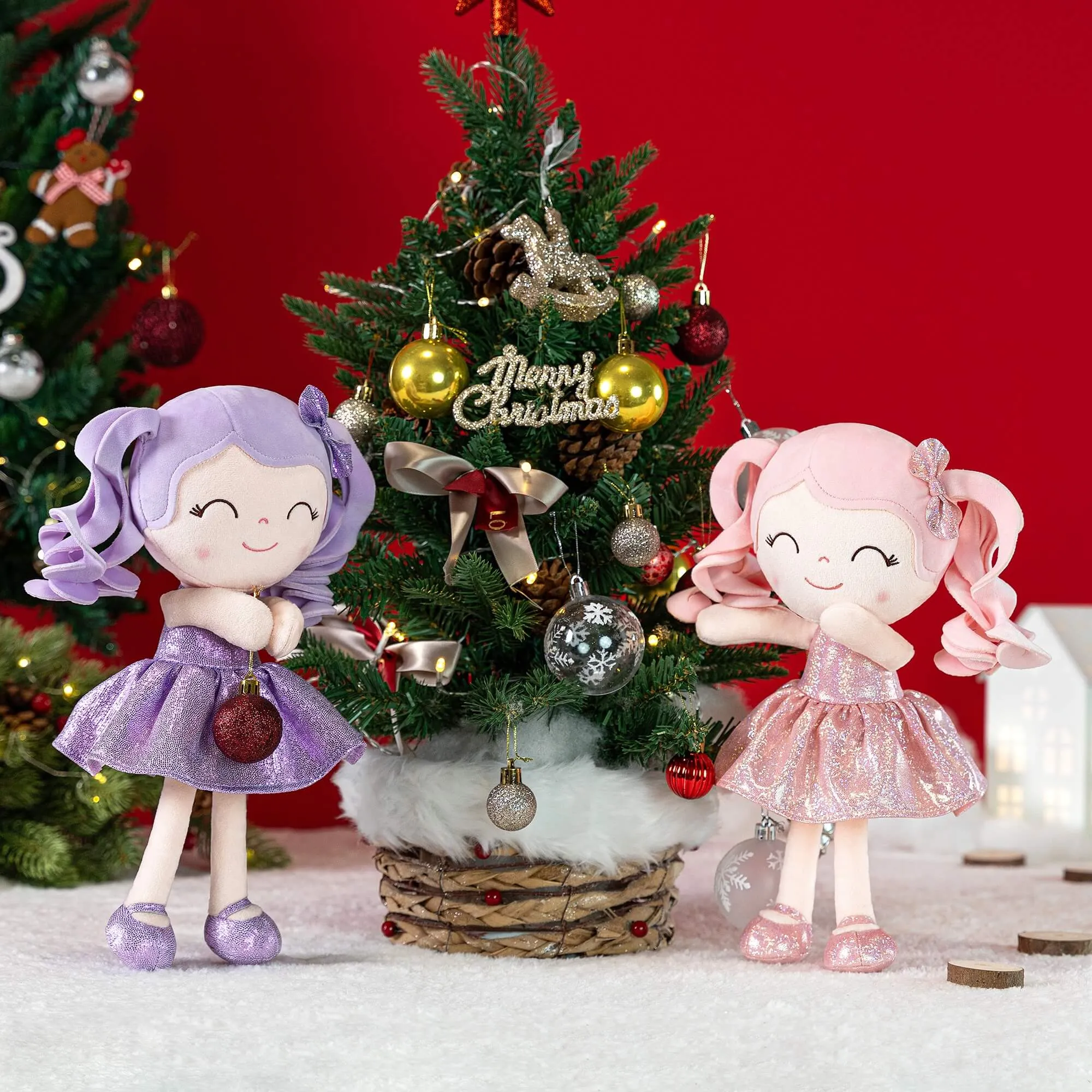 Gloveleya 12-inch Personalized Curly Hair Glitter Pinstripe Dress Dolls  Series