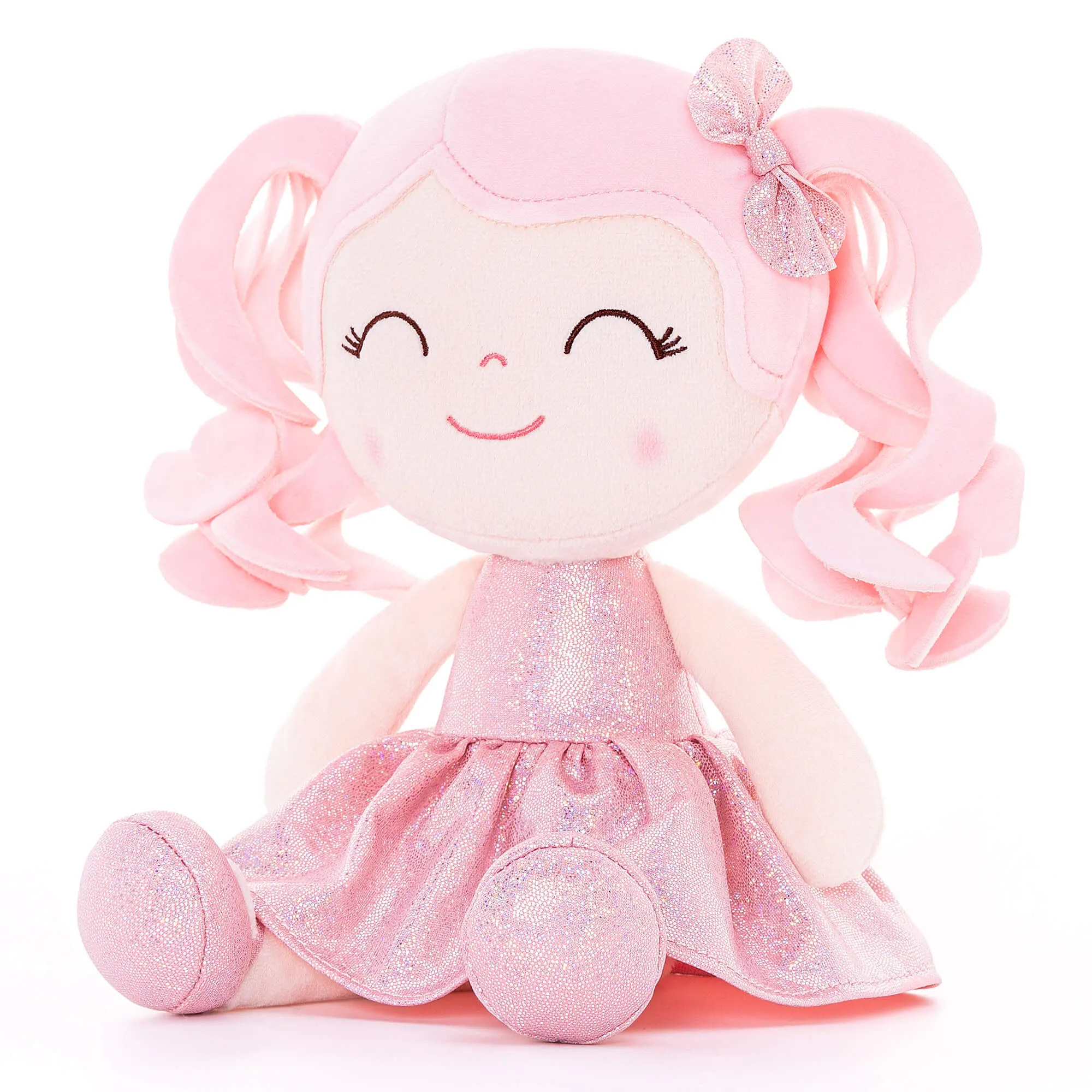 Gloveleya 12-inch Personalized Curly Hair Glitter Pinstripe Dress Dolls  Series