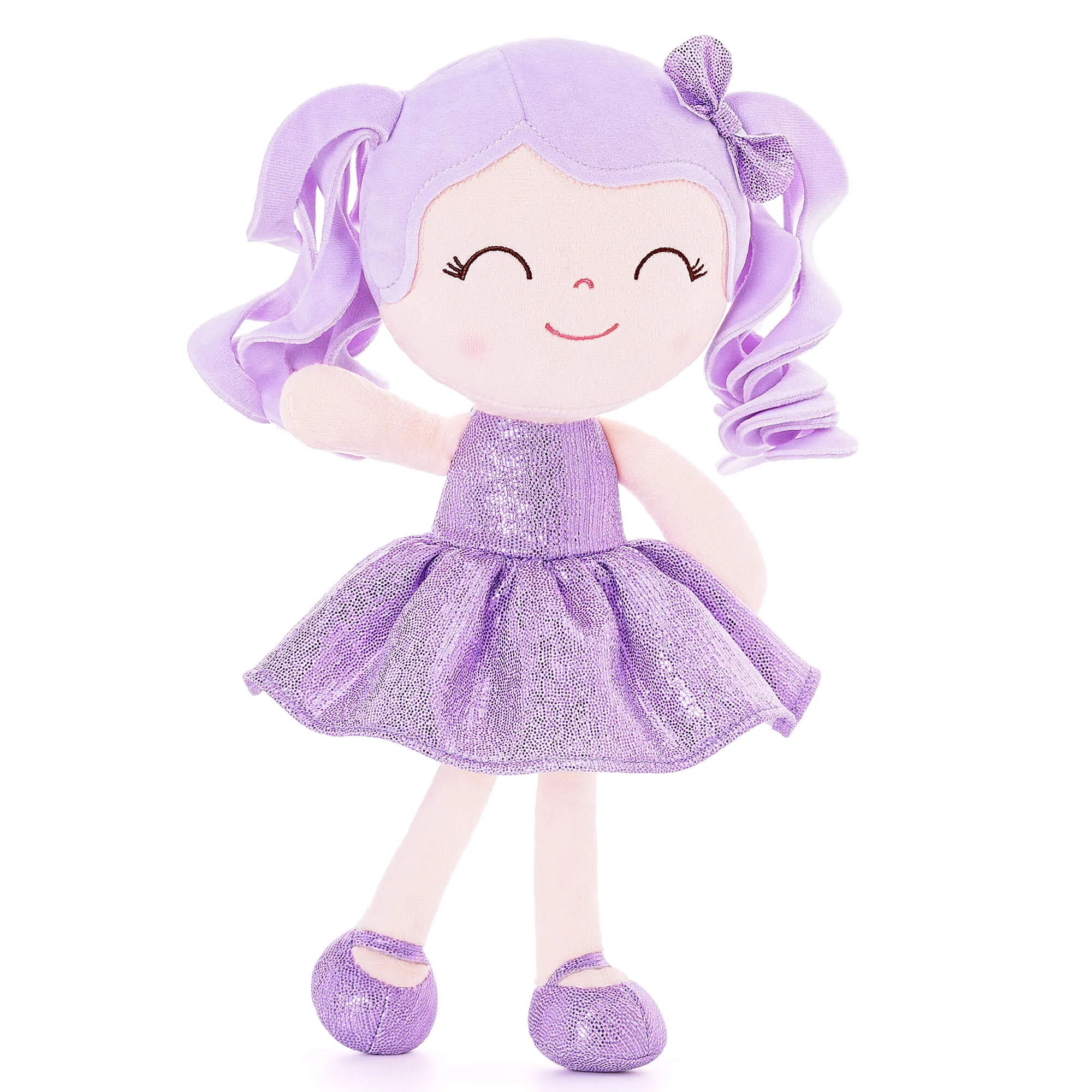 Gloveleya 12-inch Personalized Curly Hair Glitter Pinstripe Dress Dolls  Series