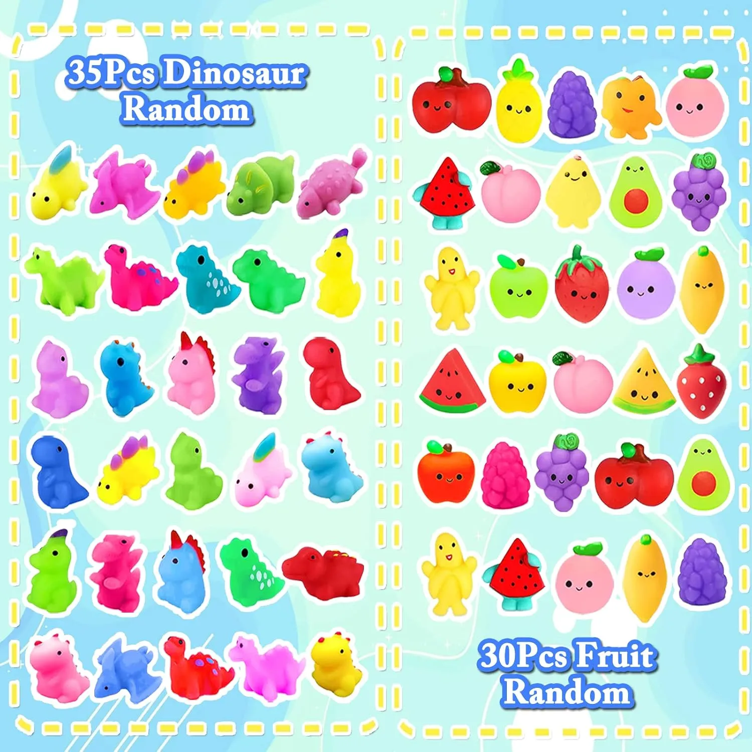 Goodie Bag Stuffers$ Party Bag Filler$ Birthday Gifts (Random) 200Pcs Mochi Squishy Toys$ Kawaii guncotton indolent Squishies Fidget Stress Relief Toy for Kids Party Favors$ Classroom Prizes$ 