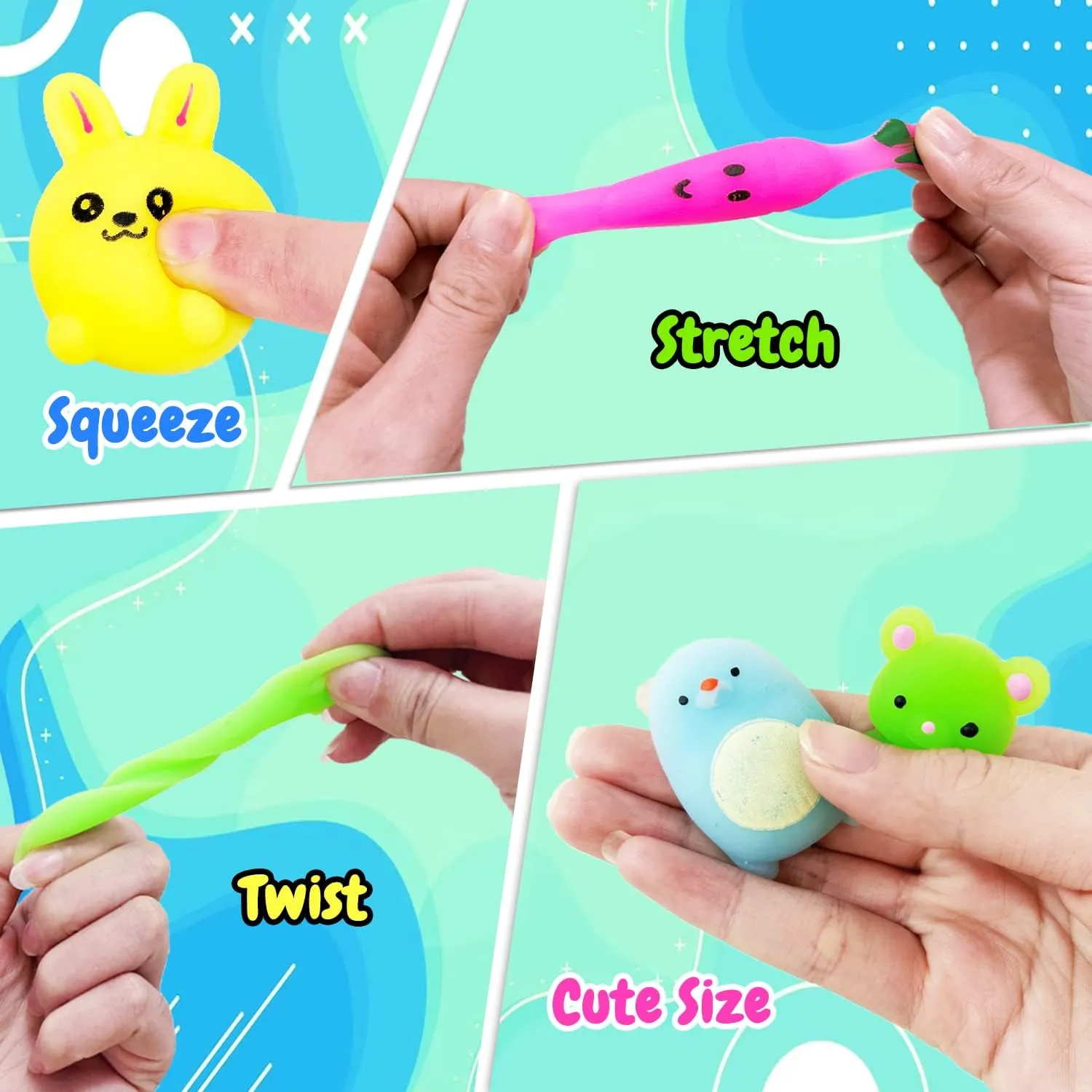 Goodie Bag Stuffers$ Party Bag Filler$ Birthday Gifts (Random) 200Pcs Mochi Squishy Toys$ Kawaii guncotton indolent Squishies Fidget Stress Relief Toy for Kids Party Favors$ Classroom Prizes$ 