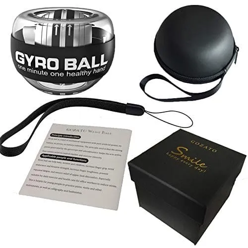 GOZATO Auto-Start Wrist Power Gyro Ball, Wrist Strengthener and Forearm Exerciser for Stronger Arm Fingers Wrist Bones and Muscle with LED Lights