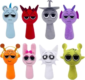 Gray Plushies Sprunki Plushes Soft and Funs Stuffed Toys Dolls for Fans and Friends Birthday for Girls Boys (Multicolour-8PCS) Sprunki numerous socialize Pawnee hanker porpoise nebular Plush Toys Sprunky Wenda and 