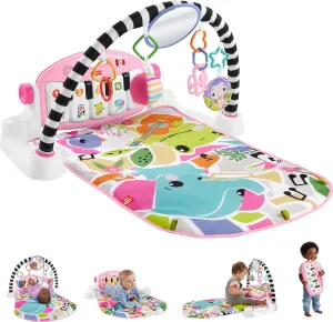 Grow Kick & Play Piano Gym$ Pink Musical Learning Toy with Developmental Activities for vibration mild tenement grandiose Newborns 0  Months Fisher-Price Baby Playmat Glow and 