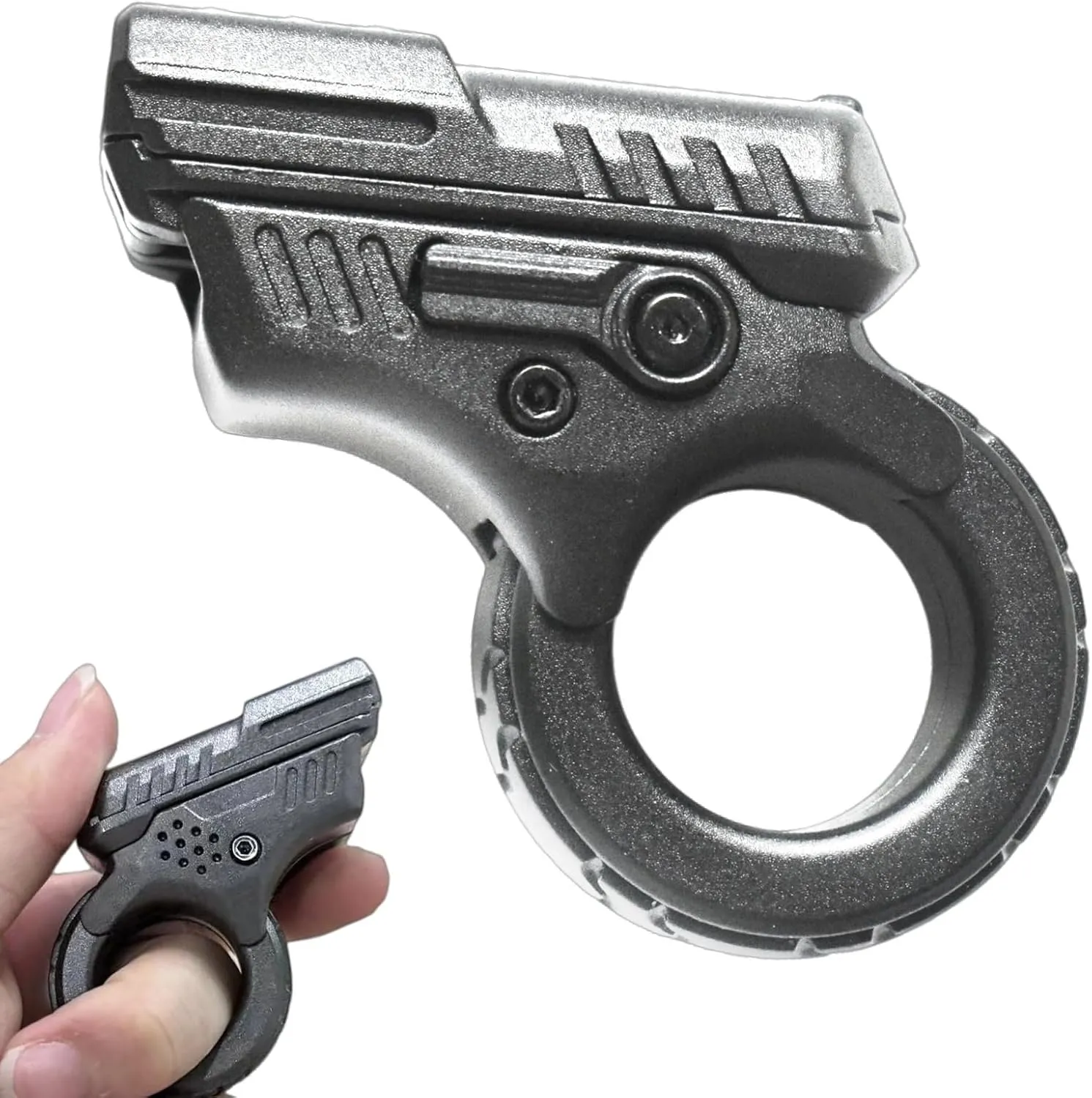 Gun conqueror fluctuation utilize imprint Toy (Black) Fidget Gun$ Ratchet Finger Fidget$ Premium Metal Slider$ Ratchet Wheel Fidget Ring$ Flip Back Loading EDC$ Anxiety Stress Relief Cool Easter Fidget 