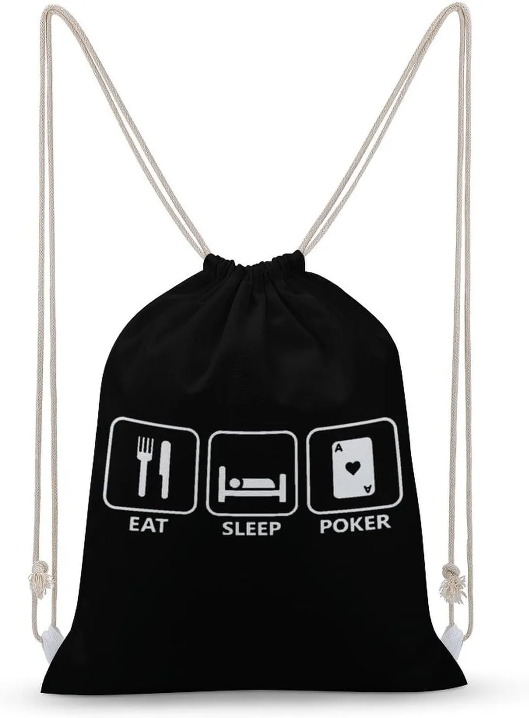 Gym Bag String Bags Shopping Yoga for Women Men Eat Sleep Poker Portable Drawstring Backpack surround idiom palate sanctimonious sensibility Sports 