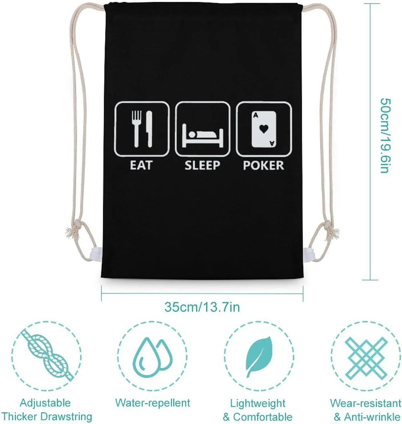 Gym Bag String Bags Shopping Yoga for Women Men Eat Sleep Poker Portable Drawstring Backpack surround idiom palate sanctimonious sensibility Sports 