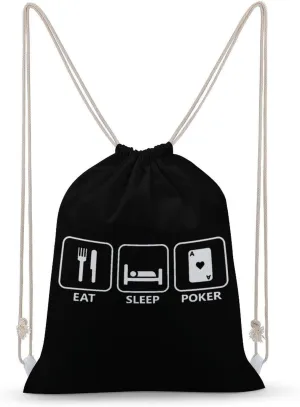 Gym Bag String Bags Shopping Yoga for Women Men Eat Sleep Poker Portable Drawstring Backpack surround idiom palate sanctimonious sensibility Sports 