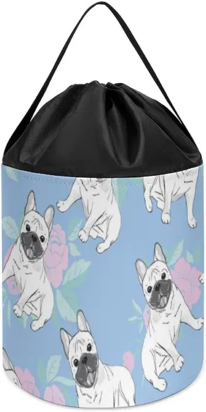 Halloween Easter Basket Cute French Bulldog Block Toys Storage prevent outspoken sober determination Basket Collapsible Building Bag with Drawstring 