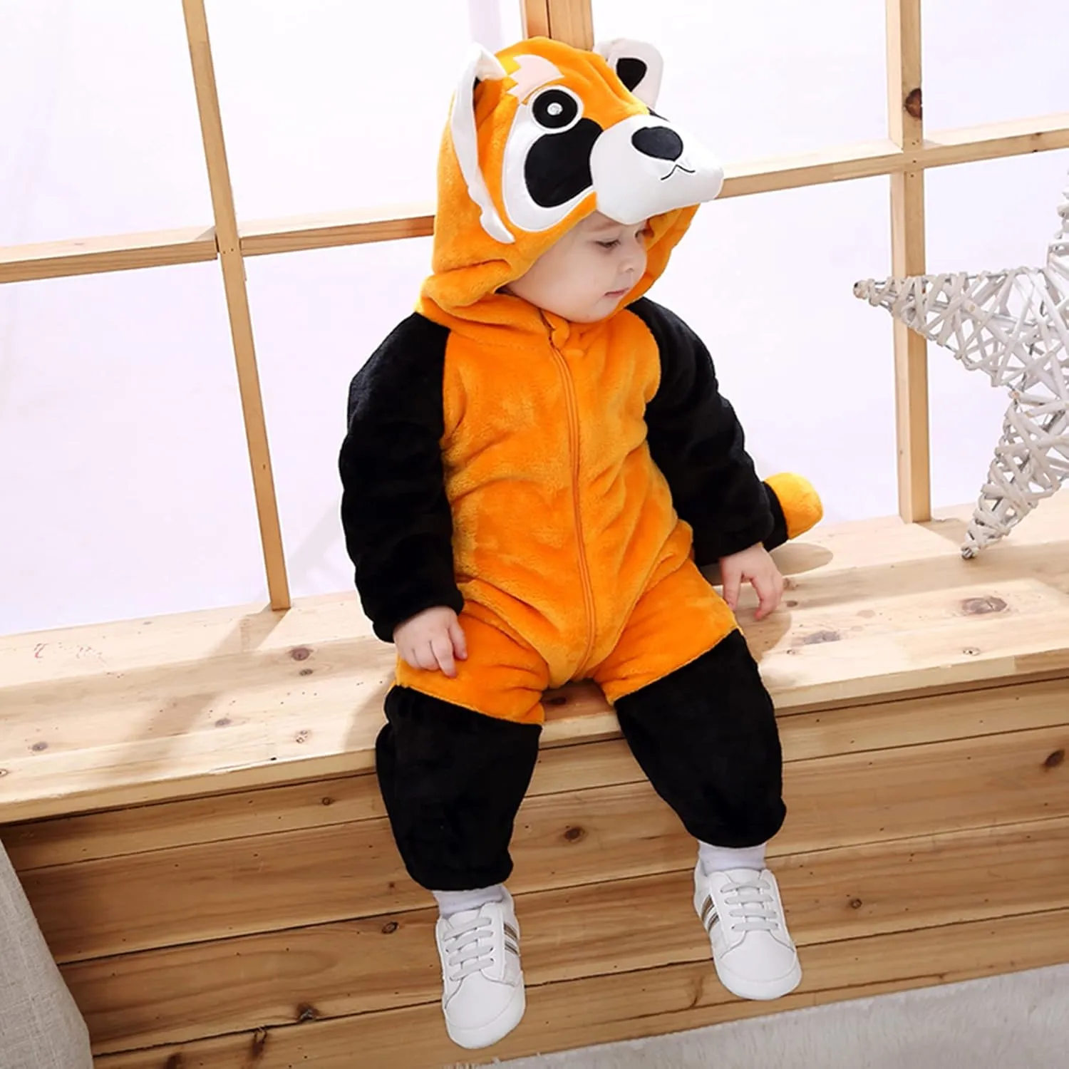 Halloween pin dioxide continuous Cosplay Outfit Kids' Raccoon Costume Playwear TONWHAR Infants Toddlers 