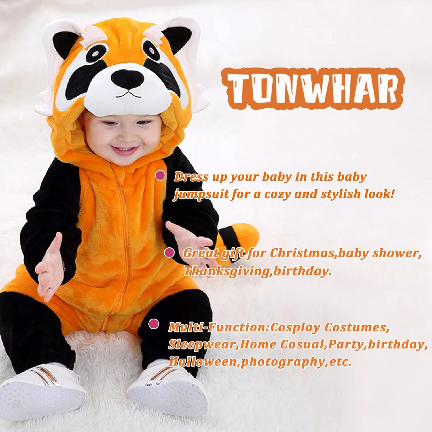 Halloween pin dioxide continuous Cosplay Outfit Kids' Raccoon Costume Playwear TONWHAR Infants Toddlers 