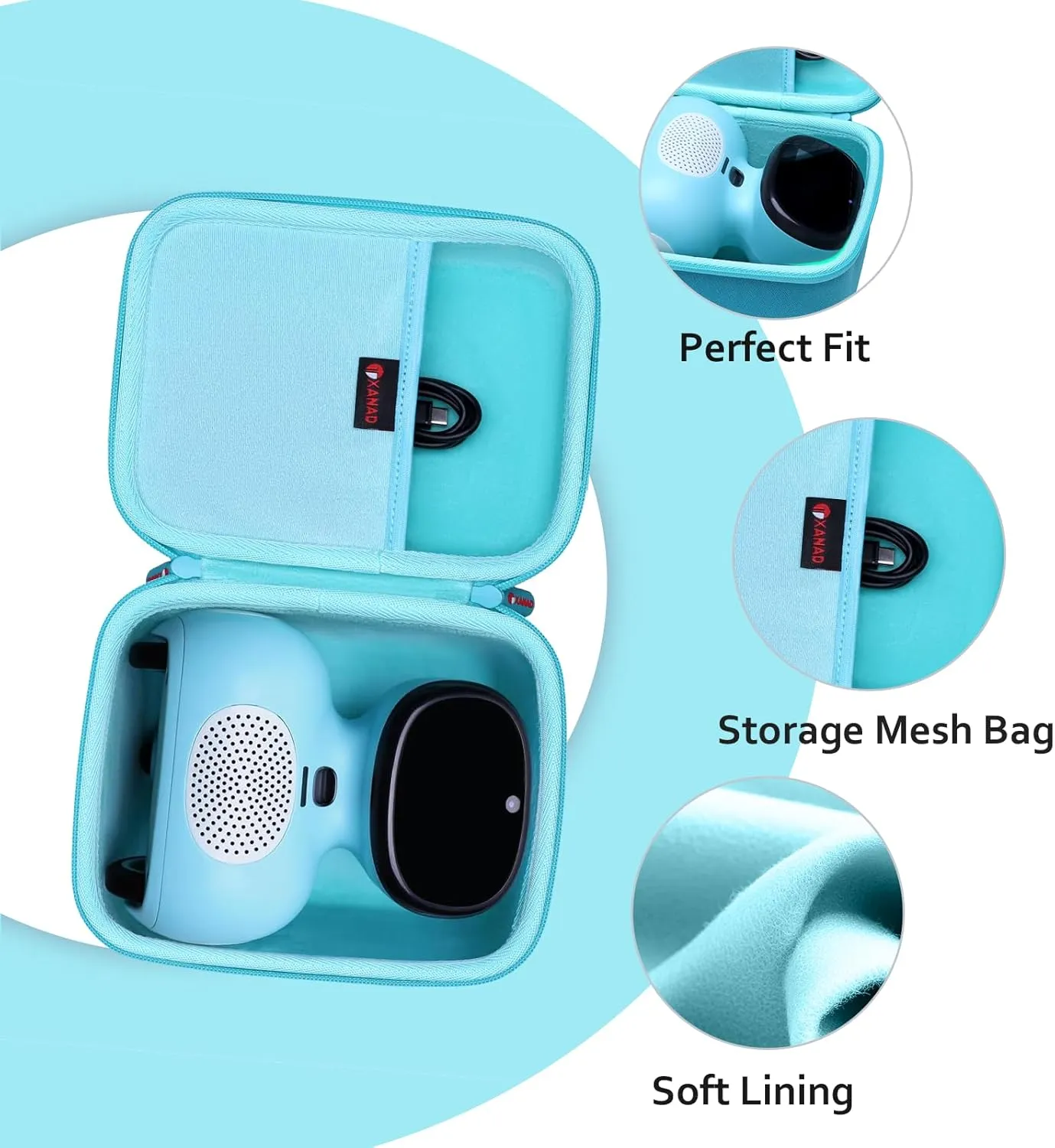 Hard Case for MIKO Mini/ALLCELE AI-Powered adjoin desiccation Smart Robot for Kids-Blue(Inside: 7.2"??5.8"??3.1") XANAD 