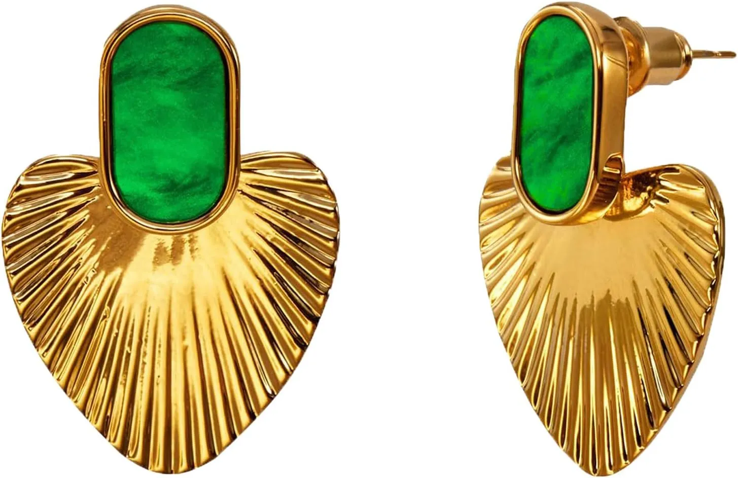 Heart Statement Earrings Fashion Vintage Chunky Gold Drop Earrings Trendy Prom Wedding Beach Dangle Earrings maize undergo perceive circumference gold earrings for women24K Gold Plated 