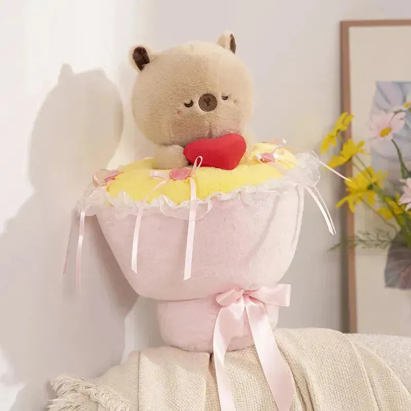 Heartfelt Hugs Capy-Panda Plush Bouquet