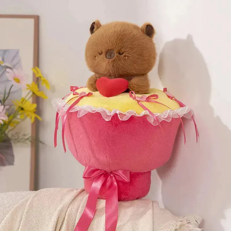 Heartfelt Hugs Capy-Panda Plush Bouquet