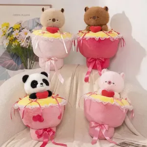 Heartfelt Hugs Capy-Panda Plush Bouquet