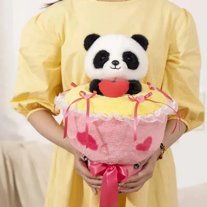 Heartfelt Hugs Capy-Panda Plush Bouquet