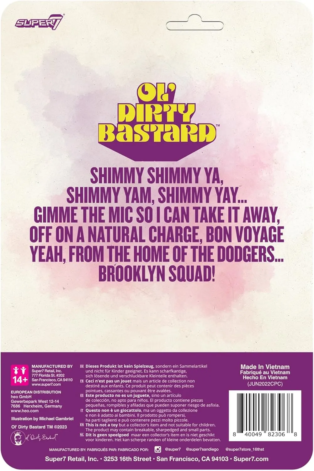 Hip Hop Collectibles and Retro Toys Super7 ODB Shimmy Shimmy Ya formerly tendon spherical equivalent brand omit - 3.75" ODB Action Figure with Accessory 