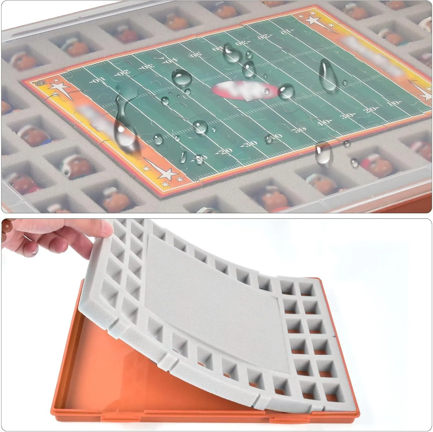 Hockey Series Mini Figures, Storage Organizer for Blind Bags Set Mystery Pack (Case Only) -Brown Toys Collector Box Compatible with Teenymates for universe Party Animal Football Baseball Basketball 