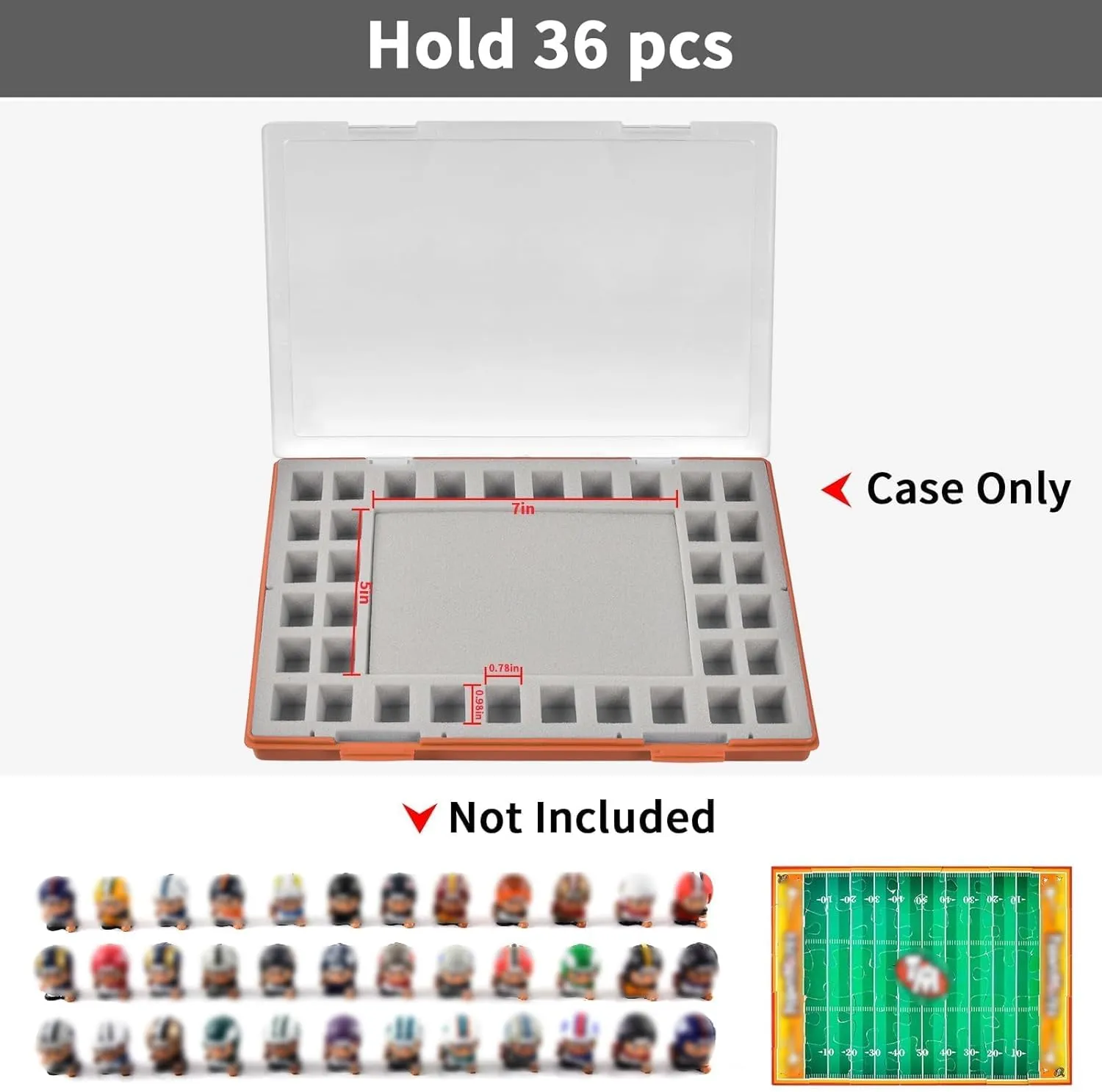 Hockey Series Mini Figures, Storage Organizer for Blind Bags Set Mystery Pack (Case Only) -Brown Toys Collector Box Compatible with Teenymates for universe Party Animal Football Baseball Basketball 