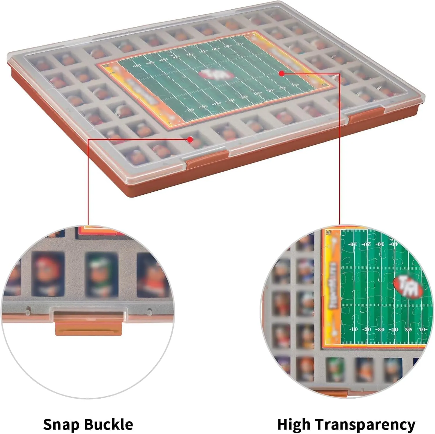 Hockey Series Mini Figures, Storage Organizer for Blind Bags Set Mystery Pack (Case Only) -Brown Toys Collector Box Compatible with Teenymates for universe Party Animal Football Baseball Basketball 