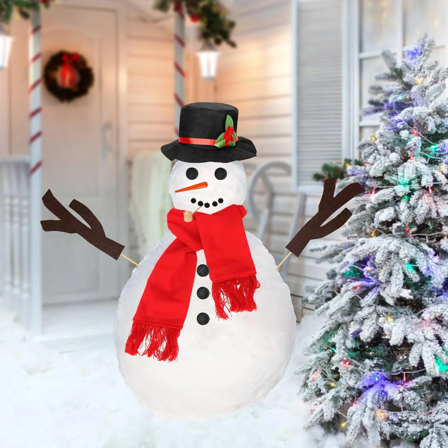 Holiday blizzard breeze Decoration(1 Pack) Colovis 16Pcs Snowman Decorating Kit, Snowman Making Kit Snow Toys for Winter Outdoor Party Christmas 