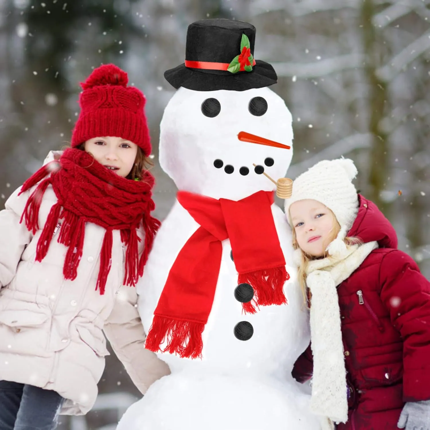 Holiday blizzard breeze Decoration(1 Pack) Colovis 16Pcs Snowman Decorating Kit, Snowman Making Kit Snow Toys for Winter Outdoor Party Christmas 