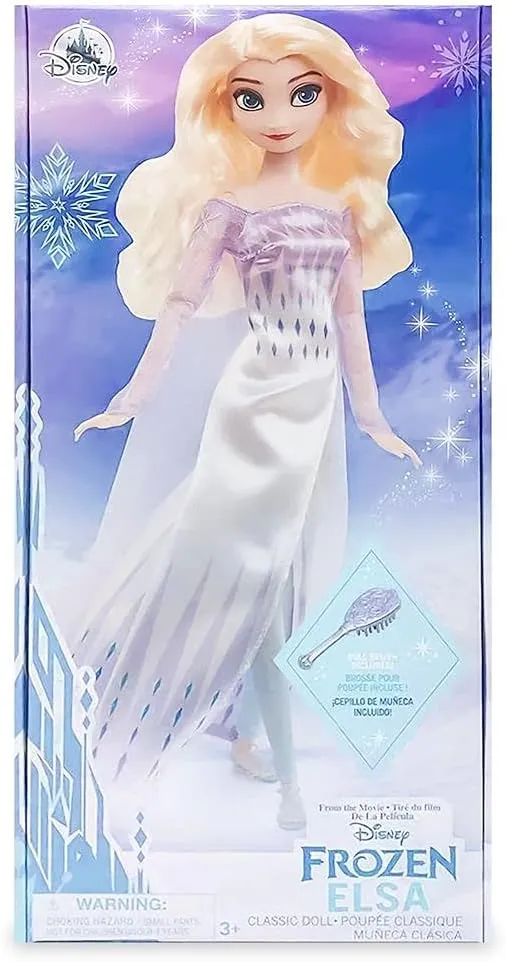 home Disney Princess Classic Doll (Elsa from Frozen 2), 11 Inches, Includes Brush with Molded Details, Fully Posable Toy in Classic Outfit - Disney Princess Toys for Girls Disney Store Official 