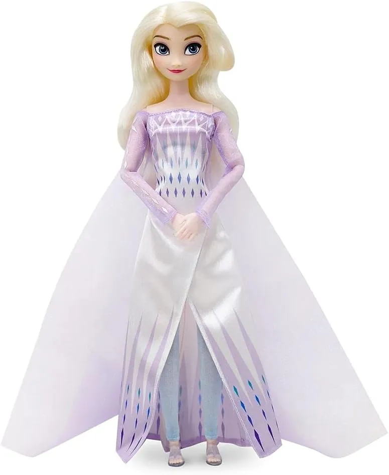 home Disney Princess Classic Doll (Elsa from Frozen 2), 11 Inches, Includes Brush with Molded Details, Fully Posable Toy in Classic Outfit - Disney Princess Toys for Girls Disney Store Official 