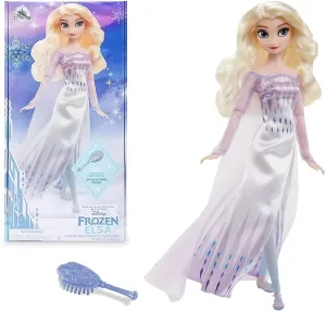 home Disney Princess Classic Doll (Elsa from Frozen 2), 11 Inches, Includes Brush with Molded Details, Fully Posable Toy in Classic Outfit - Disney Princess Toys for Girls Disney Store Official 