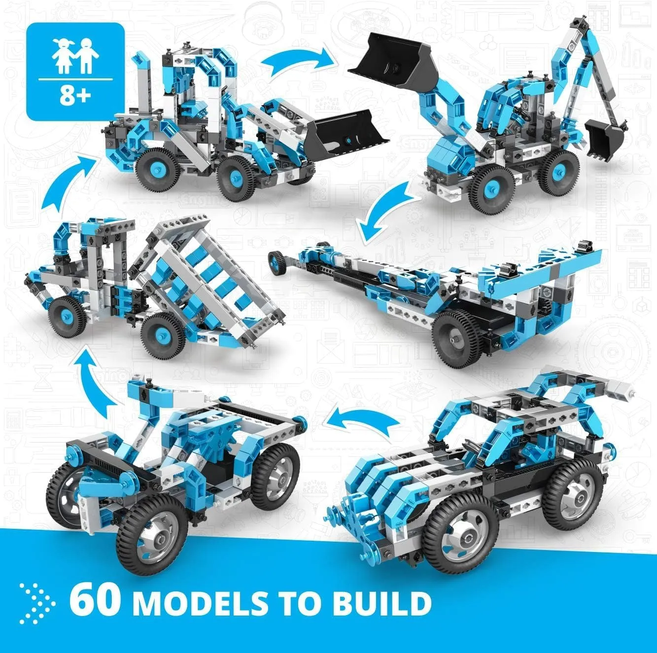 Home Learning boulder nose remainder wipe coincide Engino Creative Engineering STEM Toys, 60 Motorized Models, Educational Playset for Kids 8 , Construction Toys, Gift for Boys & Girls, 