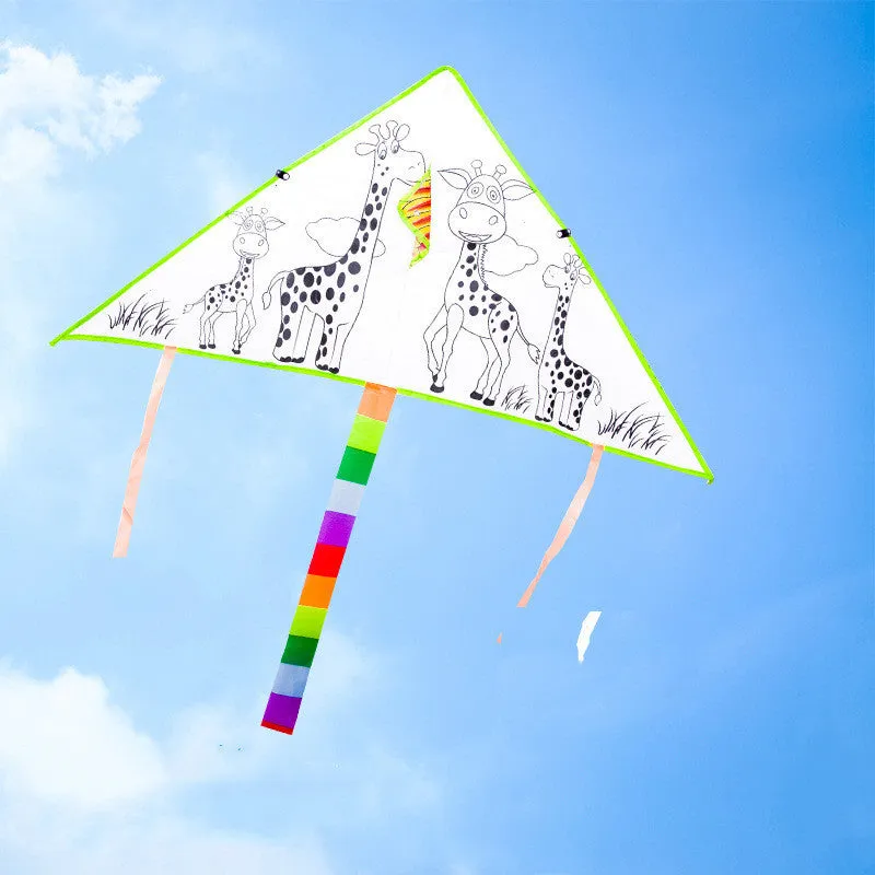 Homemade Material Kit, Cartoon Painting, Coloring Graffiti Handicraft Bamboo Drawing Kite