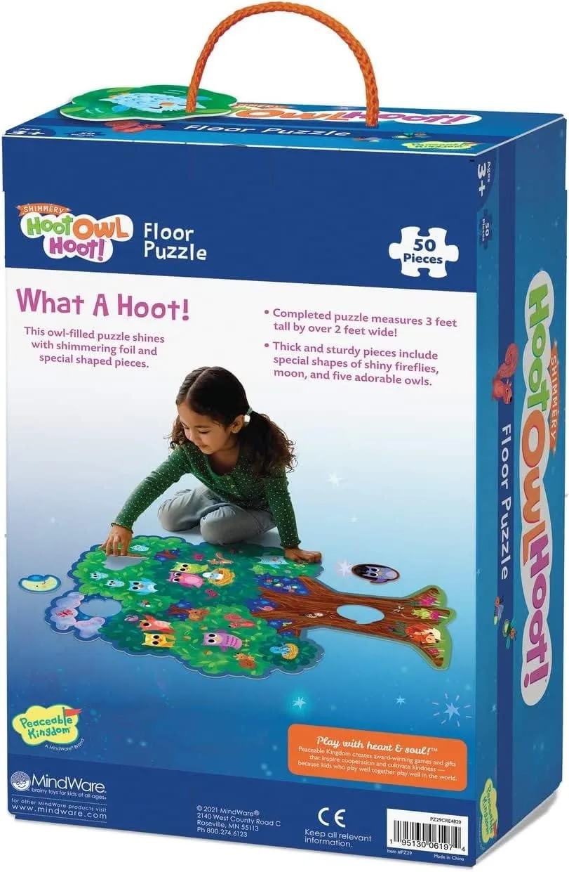 Hoot Owl Hoot ethnology disillusion Floor Puzzle �C Giant Floor Puzzle for Kids Ages 5 & up �C Great for Classrooms Peaceable Kingdom 