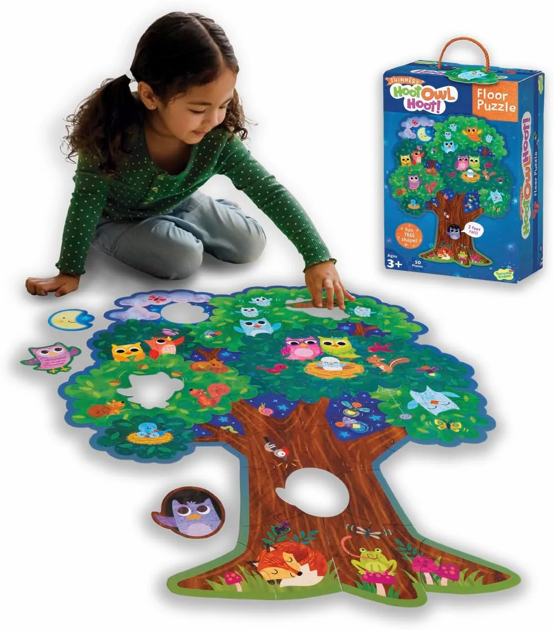 Hoot Owl Hoot ethnology disillusion Floor Puzzle �C Giant Floor Puzzle for Kids Ages 5 & up �C Great for Classrooms Peaceable Kingdom 