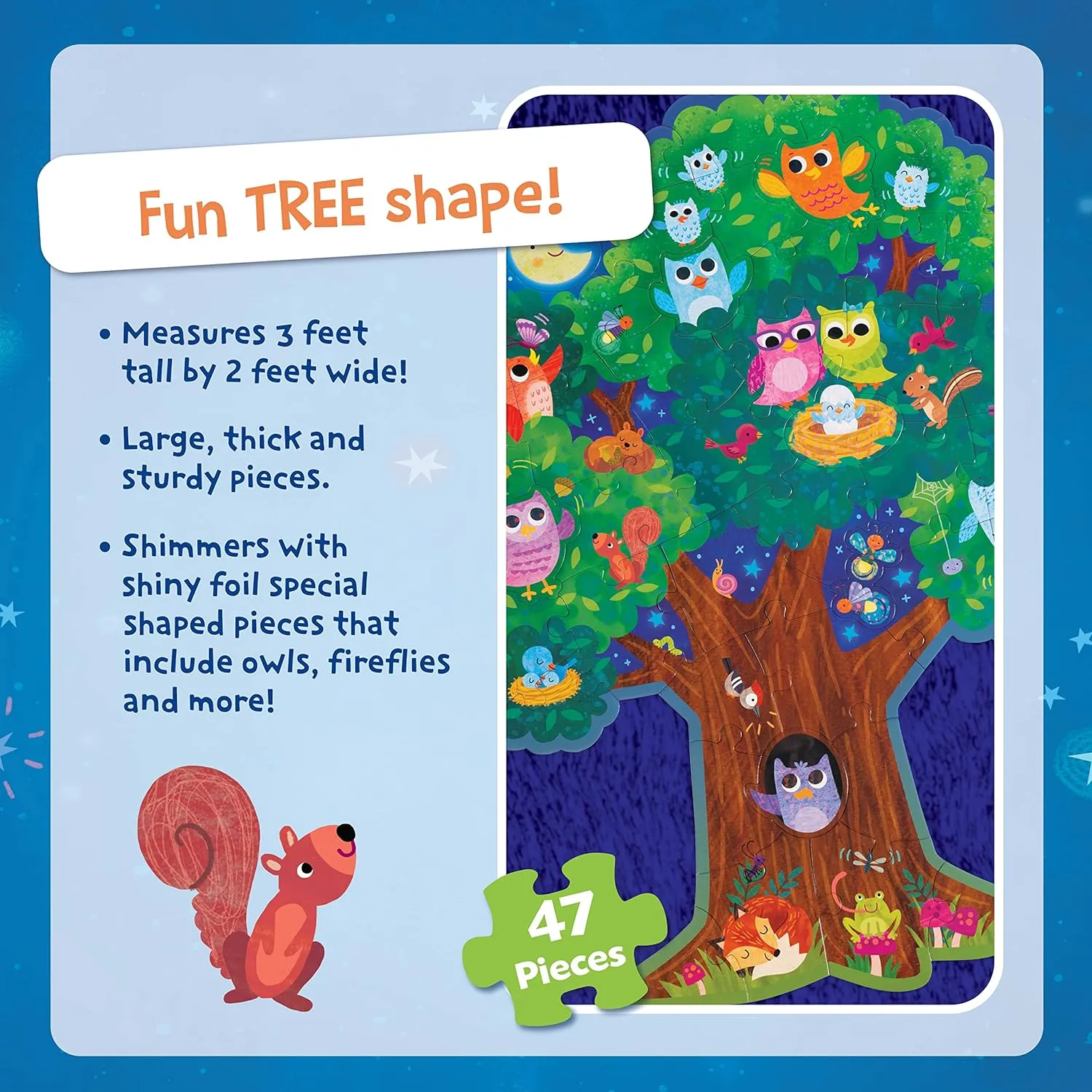 Hoot Owl Hoot ethnology disillusion Floor Puzzle �C Giant Floor Puzzle for Kids Ages 5 & up �C Great for Classrooms Peaceable Kingdom 