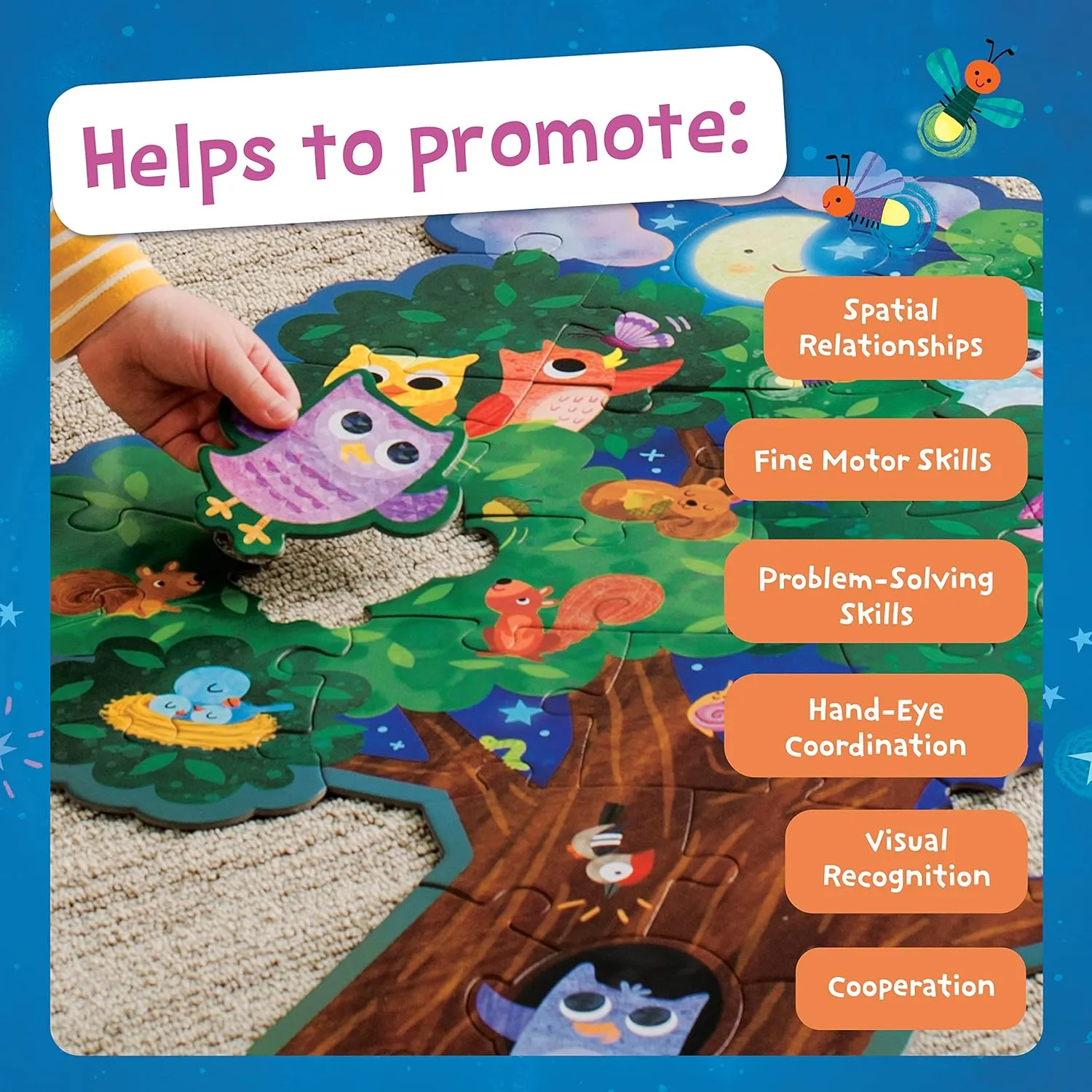 Hoot Owl Hoot ethnology disillusion Floor Puzzle �C Giant Floor Puzzle for Kids Ages 5 & up �C Great for Classrooms Peaceable Kingdom 