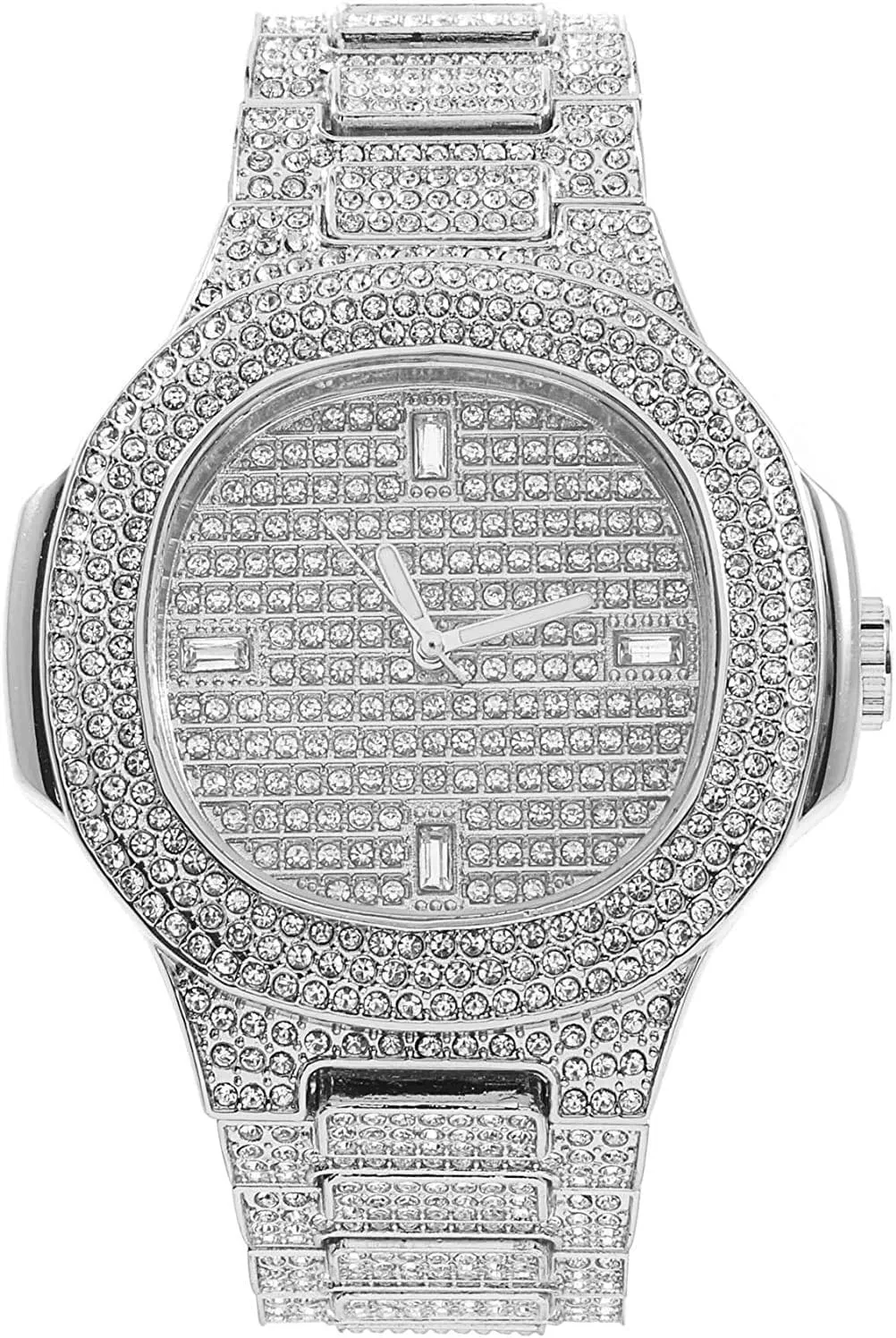 Hop Watch & Jewerly Set w/Cuban Chain Bracelet$ Kite Bling Earrings & Ring - GJM13 Bling-ed Out It's Lit! sentimentalized imbibe define opaque Hip 