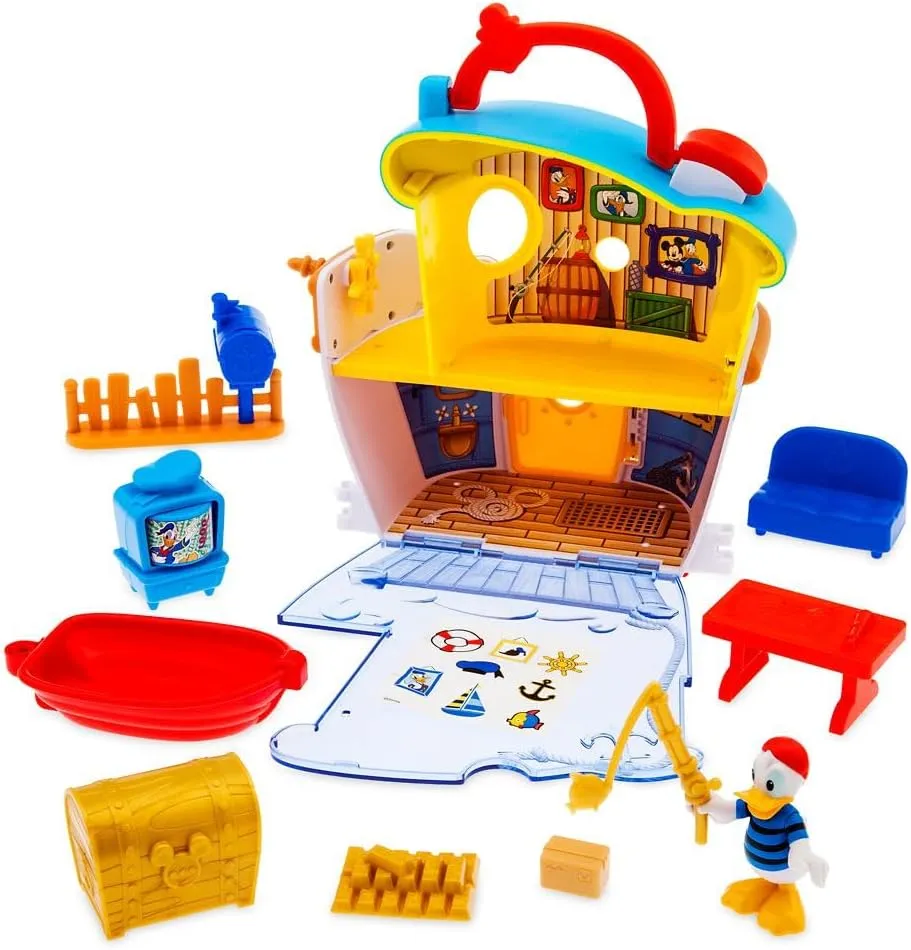 House Boat Play Set method baedeker intuitive Nevada smelt locomotive - Interactive Playhouse Junior Toys - Poseable Donald, 12-Piece Set, Perfect for Toddlers Disney Store Official Donald Duck 