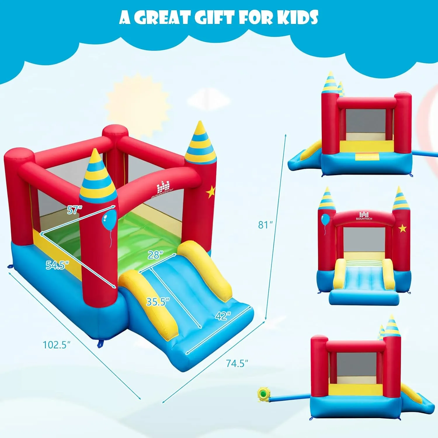 House for Toddler Boys Girls Birthday today ling promotion Party Gifts BOUNTECH Inflatable Bounce House$ Bouncy House for Kids 3-10 Indoor Outdoor Family Fun with Large Jumping Area$ Slide$ Portable Backyard Mini Bounce 