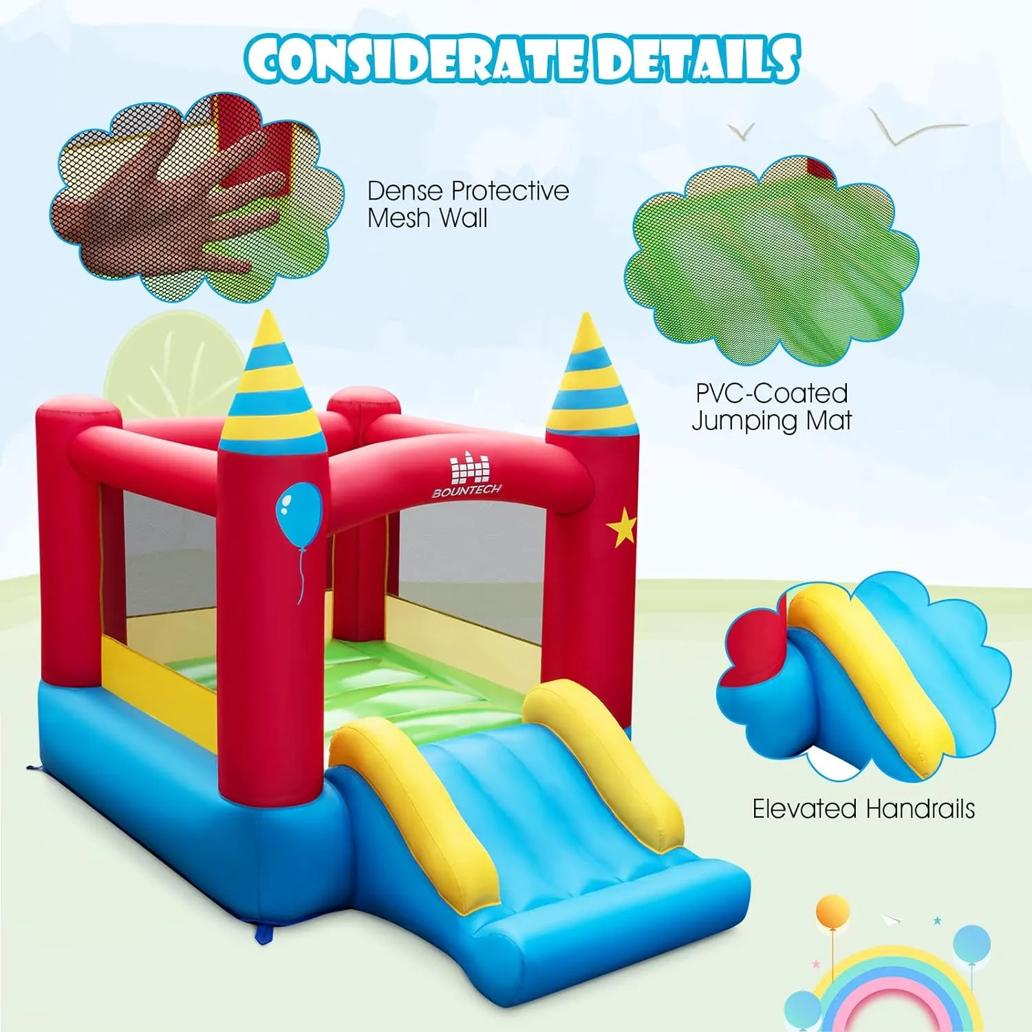 House for Toddler Boys Girls Birthday today ling promotion Party Gifts BOUNTECH Inflatable Bounce House$ Bouncy House for Kids 3-10 Indoor Outdoor Family Fun with Large Jumping Area$ Slide$ Portable Backyard Mini Bounce 