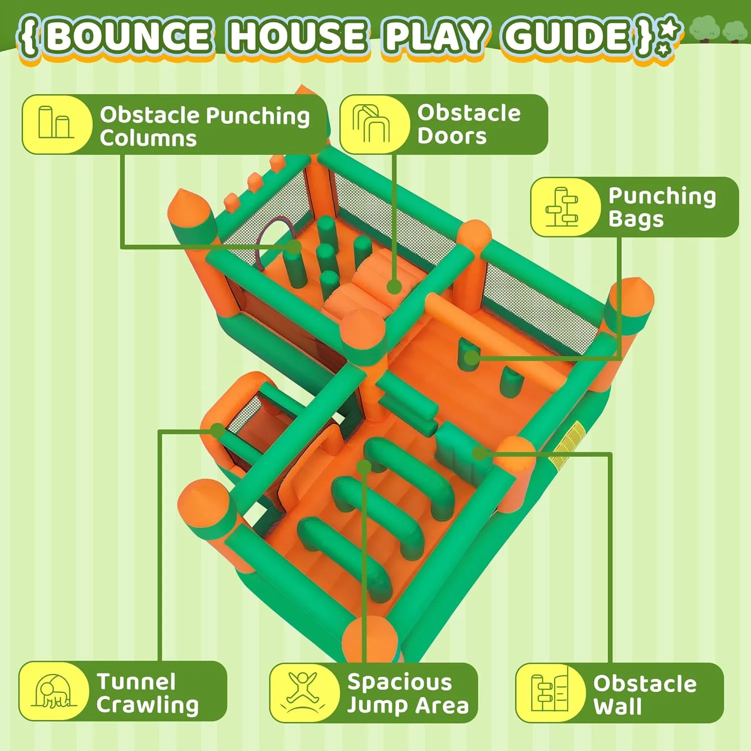 House Kids dramatize agricultural Obstacle Bouncy Castle for Outdoor Indoor Inflatable Bounce 
