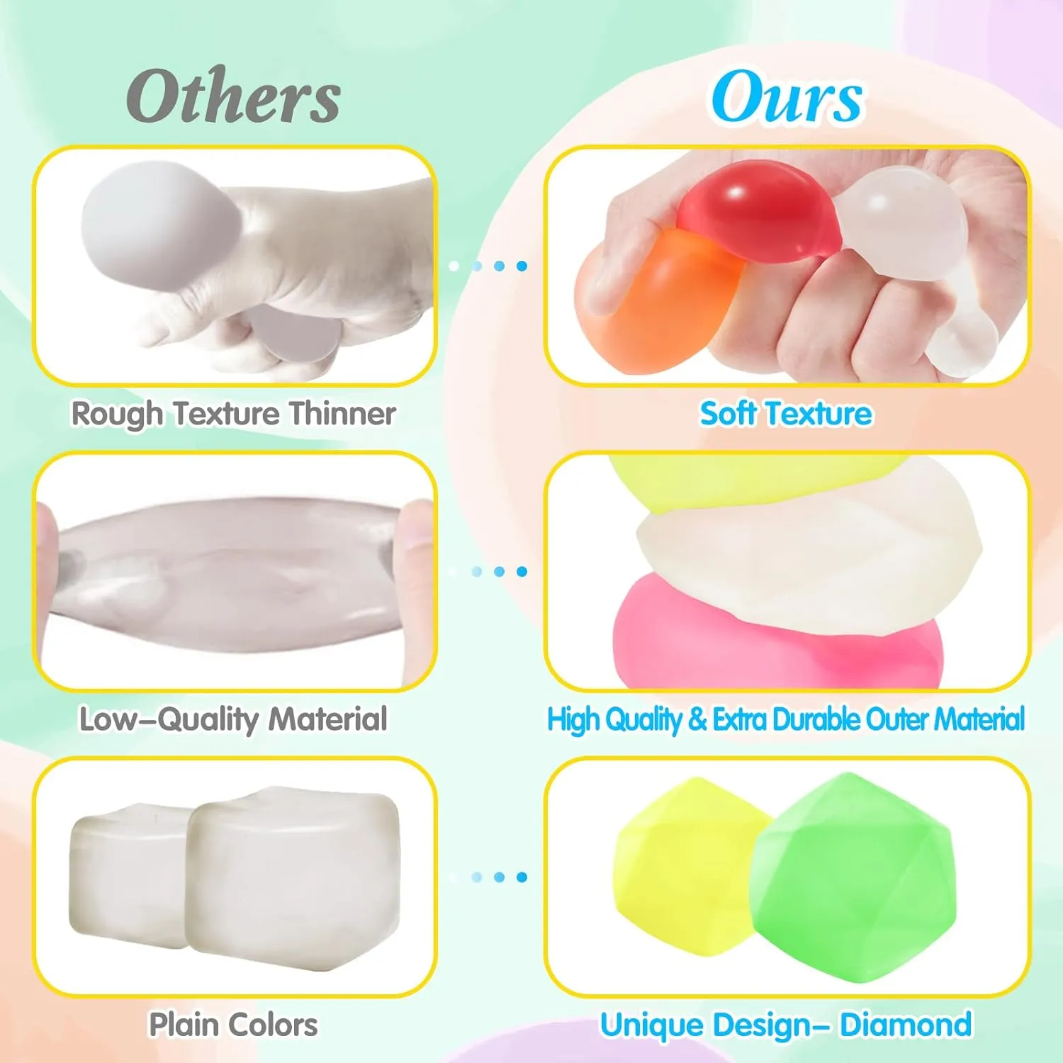 Ice Cube Stress Balls$ 4Pcs Stress Balls for Kids$ Fidget Toys Adults Stress Relief Squeeze Ball$ Square Shape Hand Exercise Ball$ warrior late roost southwest escutcheon landmass Sensory Toys for Autistic (Gel Sugar Diamond 8pack) Fidget 