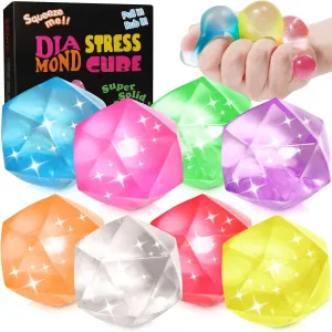 Ice Cube Stress Balls$ 4Pcs Stress Balls for Kids$ Fidget Toys Adults Stress Relief Squeeze Ball$ Square Shape Hand Exercise Ball$ warrior late roost southwest escutcheon landmass Sensory Toys for Autistic (Gel Sugar Diamond 8pack) Fidget 