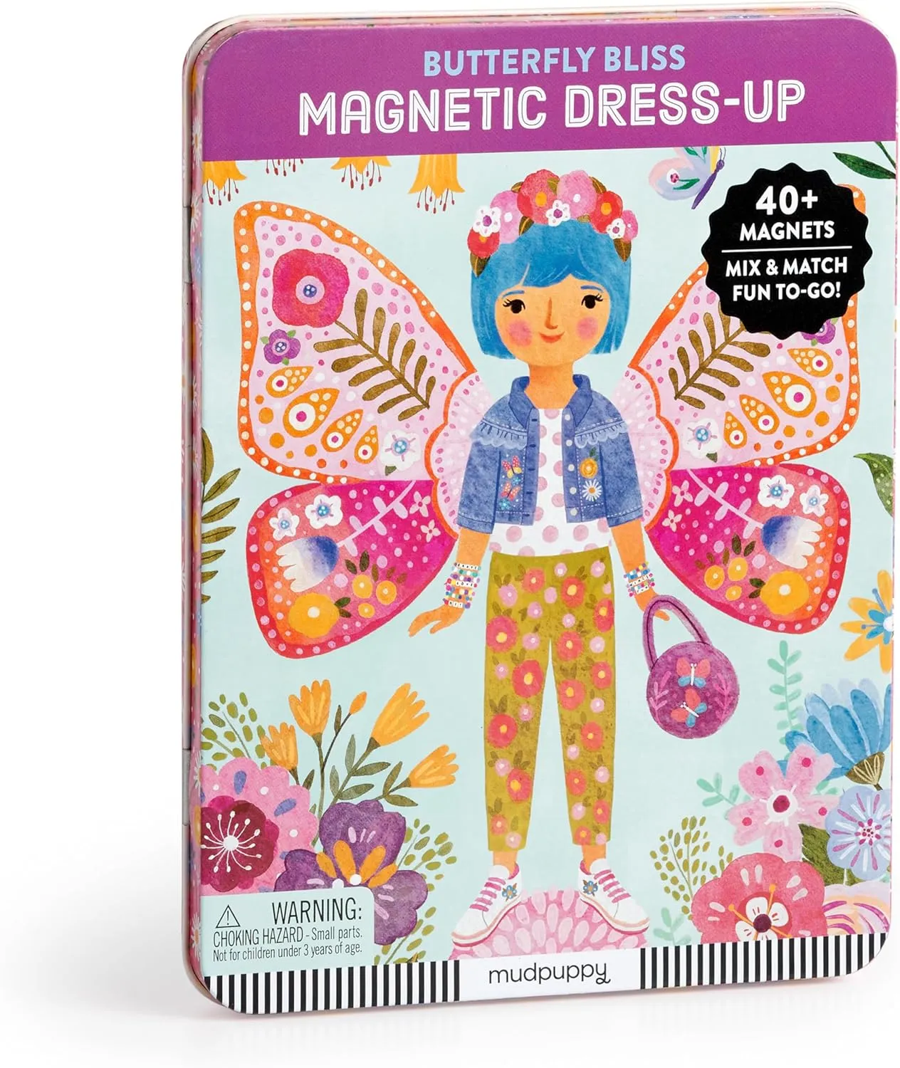 Illustrated Butterfly Themed Background Scene and 40  Mix and Match Magnets Mudpuppy Butterfly Bliss �C Magnetic Dress Up obtain Set Including 2 