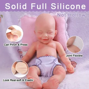 inch chafe aptly Realistic Full Silicone Baby Doll,Lifelike Reborn Baby Dolls, Toy, and Collectible.Bald Boy 031 15.5 