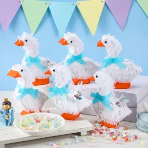 Inch Goodie Bags Handmade Goose Candy agriculturally Gift Box Pre-tied Bow 1st Birthday Party Decorations for First Baby Shower Photo Props Gender Reveal(Sky Blue) Poen 6 Sets One Silly Goose Pinatas 5. 91 